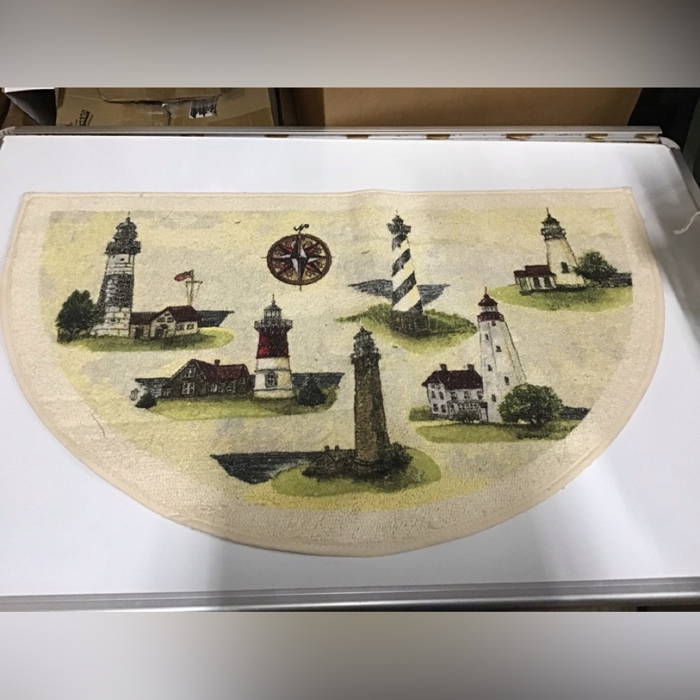 New lighthouse 1/2 moon rug floor mat 29” x 17 1/2”